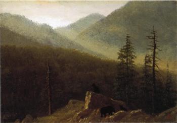 Albert Bierstadt : Bears in the Wilderness